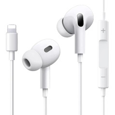 Наушники для iPhone, сертифицированы MFi, проводной стереозвук, наушники-вкладыши со встроенным микрофоном и регулятором громкости, совместим