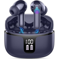 Bluetooth наушники, наушники-вкладыши беспроводные Bluetooth 5.3 с 4 ENC микрофон, наушники Bluetooth 40 часов воспроизведения глубокий бас, шумоподавление 