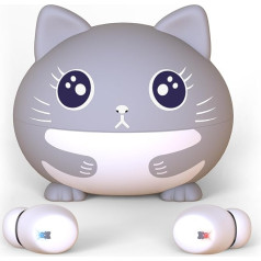 Katzen-Kopfhörer für Kinder mit Mikrofon, Lautstärkebegrenzung, geringes Gewicht, Touch-Steuerung, HiFi-Stereo, Bluetooth-Ohrhörer für Mädchen und Jungen, faltbare Mini-Wireless-Ohrhörer für