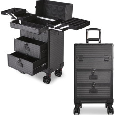 Тележка для туалетных принадлежностей с замком, черная, обновленная версия, выдвижная тележка для макияжа