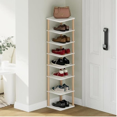 Aniston Вертикальная стойка для обуви 8 ярусов тонкий минималистский органайзер для хранения отдельно стоящий для небольших пространств, при