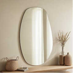 Specchio Elegant Wall Mirror Асимметричное декоративное овальное зеркало 95 x 55 см Асимметричный дизайн для подвешивания Современное декоративное наст