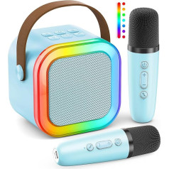 Ankuka Микро караоке для детей с 2 беспроводными микрофонами, игрушка караоке для девочек, детский микрофон 3-12 лет, портативное Bluetooth караоке с