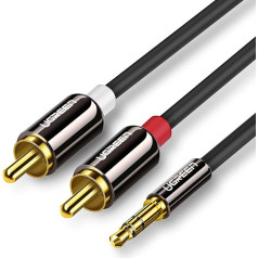 Аудио кабель mini jack (male) - 2RCA (male) 1м - черный