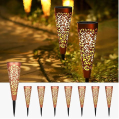 Bonsery 8 солнечных фонарей для наружного освещения, IP65 водонепроницаемые солнечные фонари для наружного сада, солнечный свет, светодиодные с