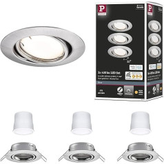 Paulmann 92464 Светодиодный встраиваемый светильник Smart Home Zigbee Basic Set поворотный круглый 230 В 3 x 4,9 Вт 3 x 430 лм диммируемый 90 мм матовое железо металл 