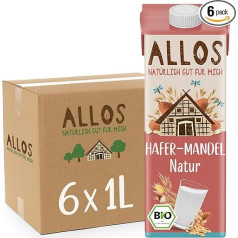 Allos Organic Oat Almond Drink Unsweetened | Альтернатива молоку из овса | Напиток из овса | Напиток на растительной основе | Без добавления сахара | Овес | Минда