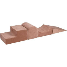 MEOWBABY Пенопластовые строительные блоки для детей - Baby 4 Elements Soft Building Blocks Playground 195 x 45 см, бархат, бежевый