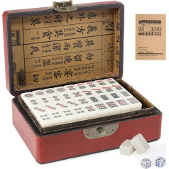 Dyna-Living Мини набор китайского маджонга, прочная структура, легко читаемая игра маджонг, набор плиток маджонга 144 шт, полный набор для сбора, н