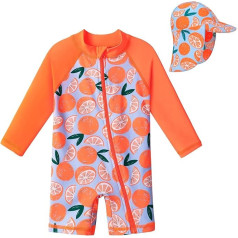 Тоддлер Девочки Один Кусок Rashguard Купальник Купальник Солнцезащитный Короткие UPF 50+ Защита от солнца с Солнцезащитный Шляпа