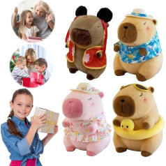 Капибара плюшевая игрушка 30 см мягкая Kawaii Capybara Toys для украшения спальни (купальник, голубой)