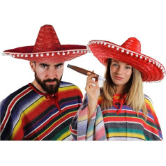 ILOVEFANCYDRESS Костюм мексиканской пары = 2 пончо + 2 сомберо + 2 толстые пластиковые сигары + 2 мексиканские усы = карнавал