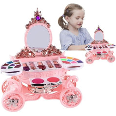 Pavsicgn Kids Play Makeup Toy, Kids Washable Makeup Toy | Girls Play Makeup Kit with Cosmetic Case - Creative Toddler Beauty Vanity Set for Teenager, Daughter,