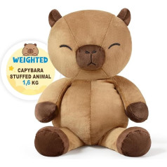 shownicer Weighted Animals Capybara Weighted Cuddly Toy 1.6 kg Stuffed Toy Large Plush Toy Kawaii Capybara Plush Cushion Toy Throw Pillow Gift for Adults Children 3+ Years (1.6 kg)