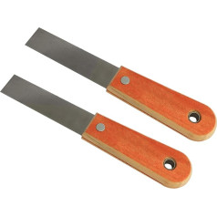 LQ Industrial Wall Scraper 2 Pieces 2.5 cm Cr-V Steel Stiff Spatula Scrapper with Wooden Handle