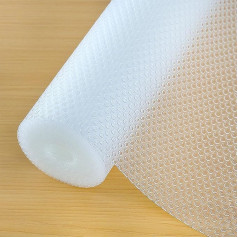 Hersvin Drawer Mat 60 cm x 600 cm Upgraded Pure EVA Drawer Liner Waterproof Non-Adhesive Underlay Carpet for Kitchen Cabinets (Transparent Dot)