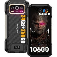 Ulefone Armor 27 Pro Открытый Мобильный Телефон 5G Android 14 Смартфон 64MP+50MP+50MP+32MP Камера 24GB + 256GB/SD-2TB 10600mAh Аккумулятор, 6.78 дюймов FHD+ 120Hz, Поддержка 33W Quick Charge 