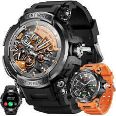 Мужские Smartwatch с функцией телефона, 1,5-дюймовые фитнес-часы с шагомером Heart Rate SpO2, батарея 600 мАч, монитор сна, 100+ спортивных режимов, IP68 водоне