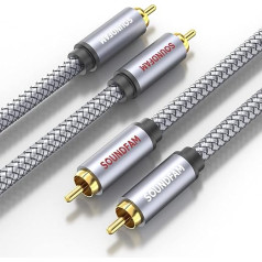 SOUNDFAM RCA кабель - 3M - стерео аудио 2 RCA на 2 RCA Y сплиттер кабель для сабвуфера, усилителя, HiFi и домашнего кинотеатра, аналоговый и цифровой