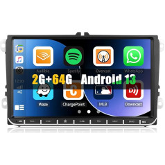 [2+64G] SIXWIN Android 13 Автомобильное радио для VW Golf 5 Golf 6 Skoda Polo Passat Tiguan Touran с Carplay/Android Car/Mirrorlink, 9-дюймовый емкостный сенсорный экран с WiFi GPS FM Bluetooth