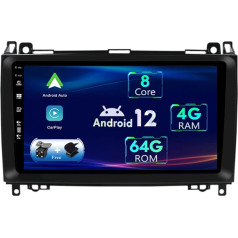 9 дюймов IPS Android 12 Автомобильное радио для Mercedes Benz A B Class/Vito/Viano/Sprinter/W906/W169/W245-4G+64G - GPS Caméra Arrière GRATUITES - Soutien DAB/Commande au Volant / 4G / WiFi / BT5.0 / DSP /