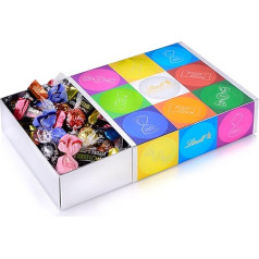 Шоколад Lindt Разноцветный микс | 815 г | Коробка с шариками Lindor, мини-палочками Hello и мини Fioretto в разных вариантах | Подарок из шоколада | Упаковк