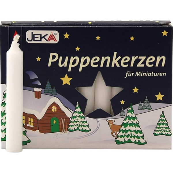 Упаковка из 20 кукольных свечей белого цвета около 10 x 65 мм (20 x 20 шт.) Огни для кукол Миниатюрные свечи Рождественские свечи