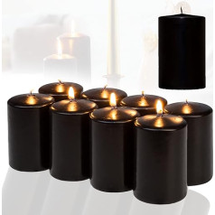 Candelo Набор из 8 свечей Christmas Ambience Pillar Candles - черный - 4,8 см x 8 см - рождественские свечи Advent Wreath - рождественское украшение Advent Candle