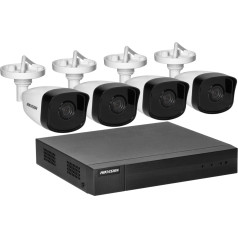 Комплект видеонаблюдения HIKVISION IPKIT-B4-4CH с 4 рожковыми камерами HIKVISION IP-CAM-B140H и 4-канальным видеорегистратором HIKVISION NVR-4CH, разрешение 4 Мп, питан