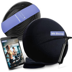 Gecko Sports® Balance Cushion с чехлом или без чехла, черный, 33 см, с насосом, бесплатной спортивной сумкой и книгой, подушка для сидения с мячом, подушка 