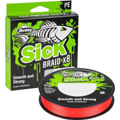 Berkley Sick Braid 8 Way Braided Fishing Line, Super Smooth 8 Way Multifine PE Predator Braid Fishing Lines 150-300m for Freshwater or Saltwater Sea Fishing