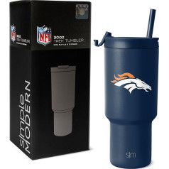 Simple Modern Официально лицензированный NFL Denver Broncos Flip Top Tumbler с соломинкой, изолированный тумблер из нержавеющей стали, подарки для мужчин и женщ