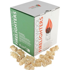 Лесная зажигалка - и зажигалки для каминов, 200 штук - Шерсть для быстрого розжига - Древесная шерсть для розжига чаши, печи для пиццы, камина и