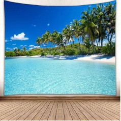 YISURE Гобелен Пляж Море, 355 x 230 см Гобелен, Натуральные Пальмы, Лист Кокоса, Морской Корабль Висит на стене для Гостиной, Общежития, Домашний Де