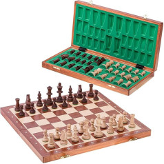 Квадрат - Pro Schach Turnier Nr 5 Mahagoni - Schachspiel aus Holz - Schachbrett & Staunton 5