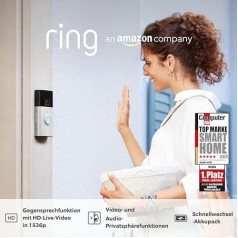 Ring Battery Video Doorbell Plus by Amazon | Беспроводная камера видеодомофона с 1536p HD видео, вид с головы до ног, цветное ночное видение, Wi-Fi, DIY | 30-дневная беспл