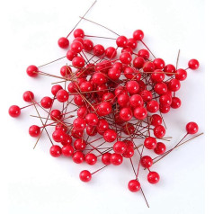 120 Stück Weihnachts-Stechpalmenbeeren, künstliche rote Beeren zum Basteln, Weihnachtskranz, Dekorationen, Kranzherstellung, Weihnachtsdekoration, 12 mm