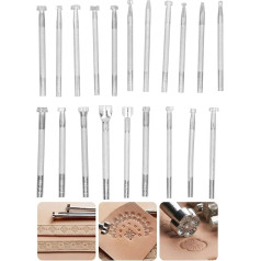 Кожаный штамп пунш, 20 шт. кожаный штамп штампы резки штампы резьба узор делая инструмент кожевенное ремесло тиснение плесень