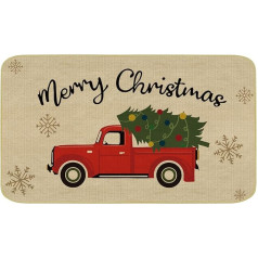 comfoyar Merry Christmas Doormat 43 x 75 cm, Truck Door Mat Christmas, Christmas Welcome Door Mat, Non-Slip Washable Durable Dirt Trapper Mat, Decorative Rug for Indoor Outdoor Hallway Holiday