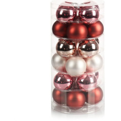 Com-four® 24 х Рождественские шары, елочные шары из настоящего стекла для Рождества, елочное украшение для елки, диаметр 6 см.