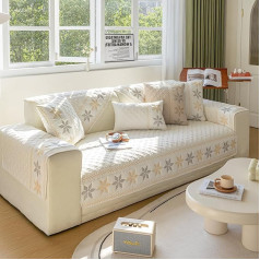 VanderHOME 1 2 3 4 Seater Sofa Cover Couch Cover L Shape Corner Sofa Sofa Couch Throw Blanket Non-Slip Sofa Cover Made of Cotton 45 x 45 cm White Cushion Cover (Pack of 2)