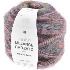 Rico Design Rico Creative Melange Garzato Aran Wonderball Colour 11 Gradient Wool Needle Size 5 mm for Knitting or Crocheting Wool 200 g Ball