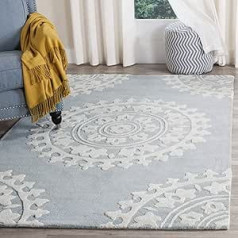 SAFAVIEH Soho Collection Современный ковер для гостиной, столовой, спальни с коротким ворсом светло-серого цвета и цвета слоновой кости 72 x 108 дюймов