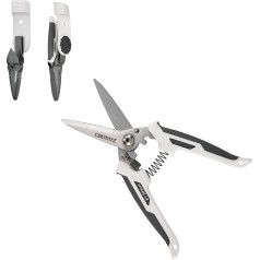 CEERAYZ 17,8 см Schere, Grow Schere, Gartenschere, Robuste Industriescheren, Vielseitige Scheren für DIY-Projekte, Büro, Produktionslinien, mit Schutzhülle und magnetischer Halterung (Weiß/Grau)