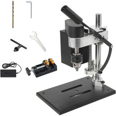 Tischbohrmaschinen-Ständer, 8000PRM Heimbohrmaschine, 7-Gang-Variable Geschwindigkeit, Bohrfutter-Spannbereich 0,6-6 mm, kleines Bohrwerkzeug mit Schraubstock, für Metall, Holz, DIY, Schmuck