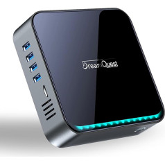 Мини-ПК DreamQuest с предустановленной ОС Windows 11 Pro, Intel 12th Gen N95 Mini PC с 16 ГБ RAM 512 ГБ M.2 SSD, Office