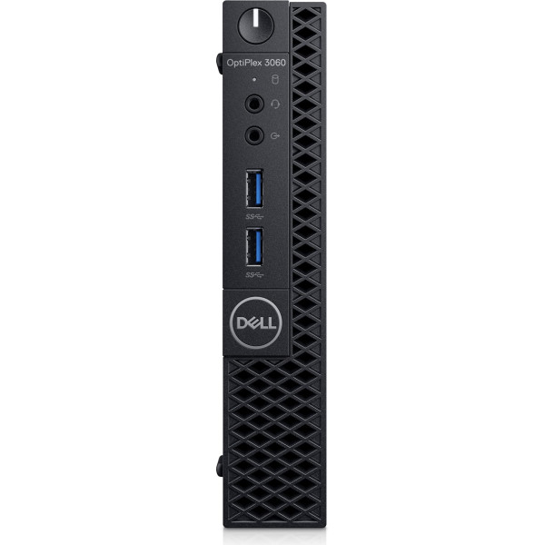 DELL TKGPJ - Optiplex 3060 MFF Micro Form Factor Intel Core i3-8100T (6M Cache, 3.10 GHz) 4GB (1x4GB) 2666MHz DDR4 128GB SSD SATA M.2 Intel UHD 630 Qualcomm QCA9377 Dual Band Wireless+Bluetooth, Keyboard MS116 Optical Mouse 65W Power Cord Windows 10 Profe