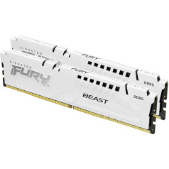 Kingston Fury Beast 32GB 6000MT/s DDR5 CL36 DIMM (2x16GB) White Desktop Gaming Memory Kit with 2 - KF560C36BWE2K2-32
