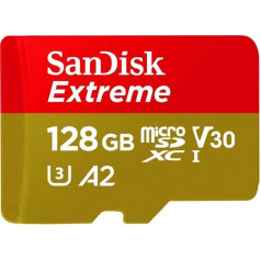 SanDisk Extreme microSD UHS I Card 128GB для съемки 4K-видео на смартфонах, экшн-камерах и дронах 190 МБ/с чтение, 90 МБ/с запись