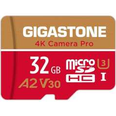 Карта памяти Gigastone Pro 32GB Micro SD Card U3 4K до 95 Мб/с + адаптер для SD-карт